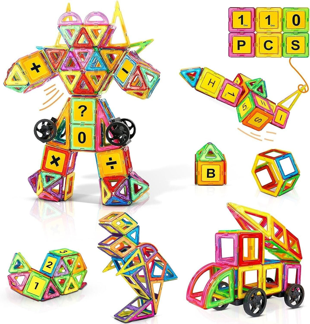 110-Piece Magnetic Building Block Set with Case - product view 6