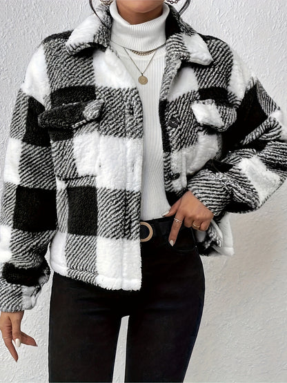 Women’s Plush-Style Button Cardigan with Pockets, supplier product image 3 of 10