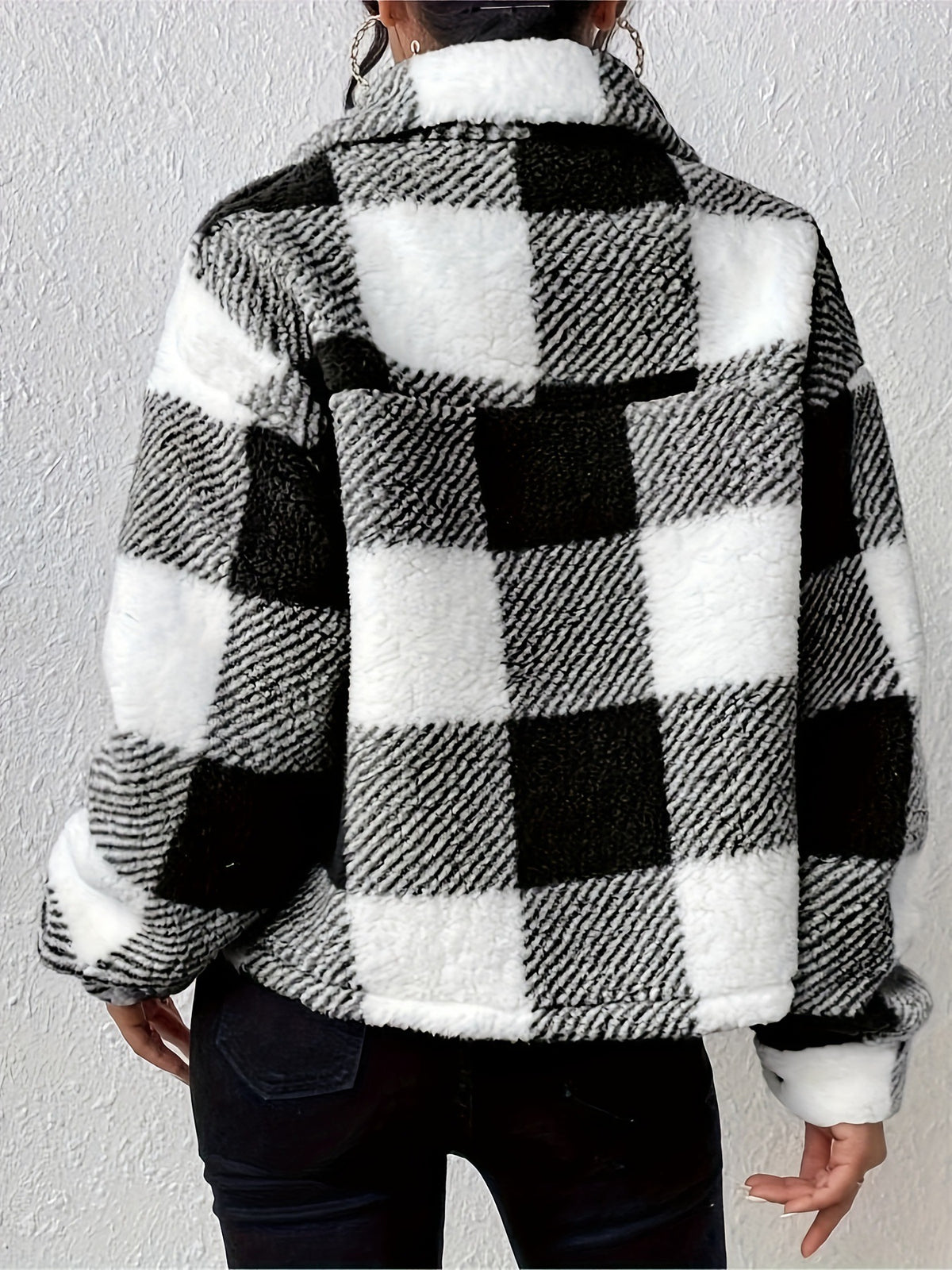 Women’s Plush-Style Button Cardigan with Pockets, supplier product image 5 of 10