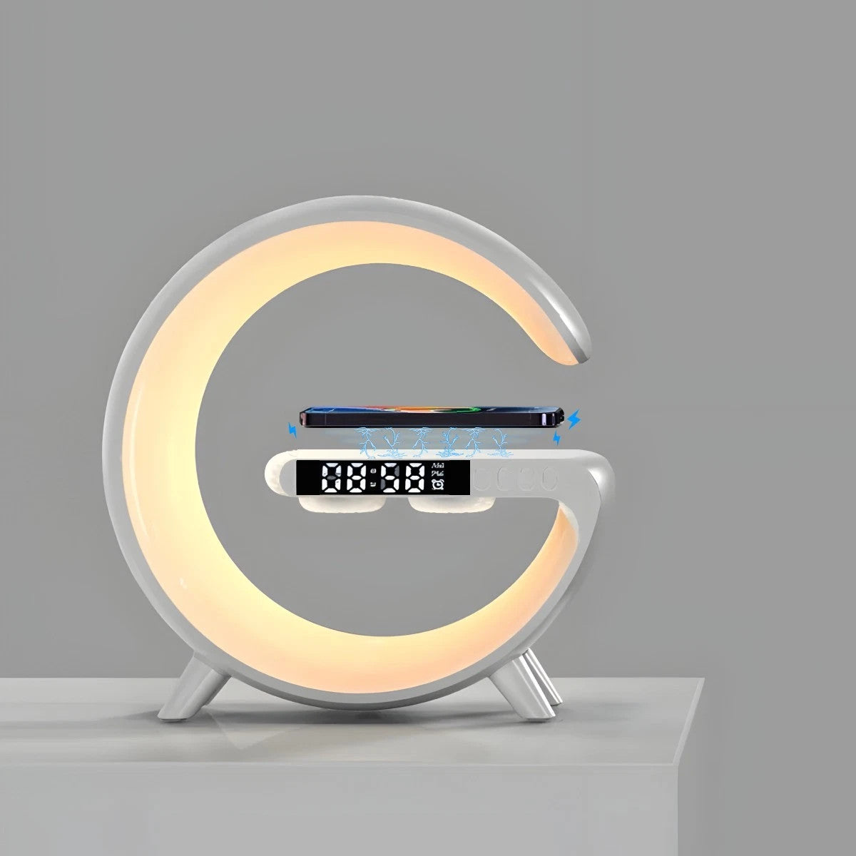 G-Shaped LED Lamp with Speaker & Wireless Charging - product view 3