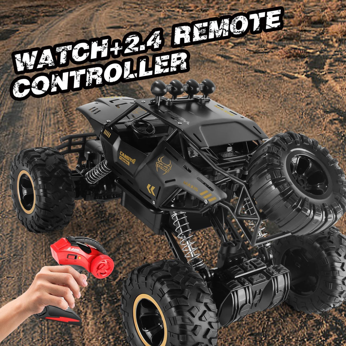 4WD Rechargeable RC Rock Crawler with LED Lights - product view 7