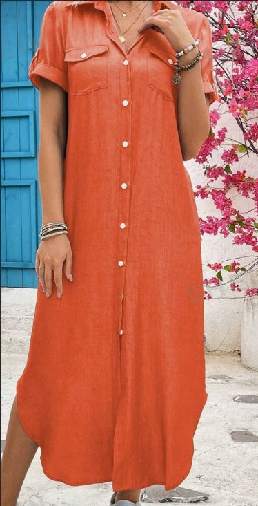 Women’s Denim-Look Longline Shirt Dress, supplier product image 3 of 3