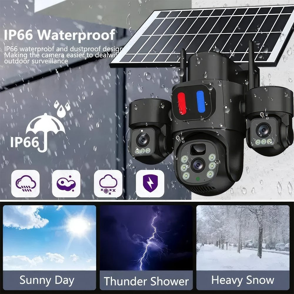 Triple-Lens Solar Wi-Fi Security Camera - product view 6