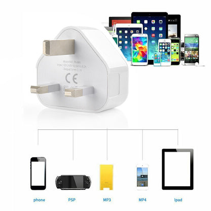 4-Pack UK USB-A Mains Charging Plugs - product view 3