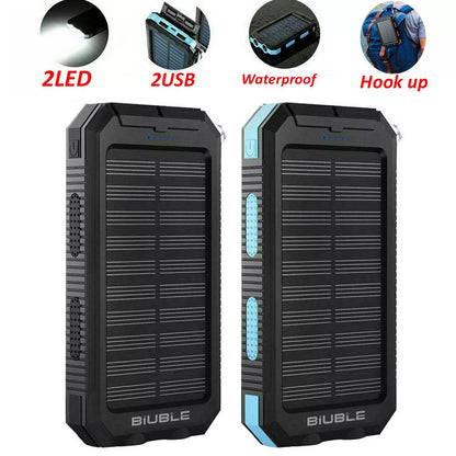 10,000mAh Solar Power Bank with Dual USB & Torch - product view 10
