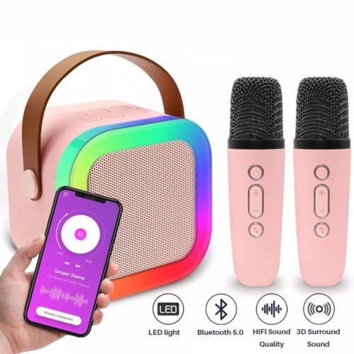 Mini Kids’ Karaoke Speaker with Two Wireless Mics - product view 9