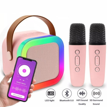 Mini Kids’ Karaoke Speaker with Two Wireless Mics - product view 9