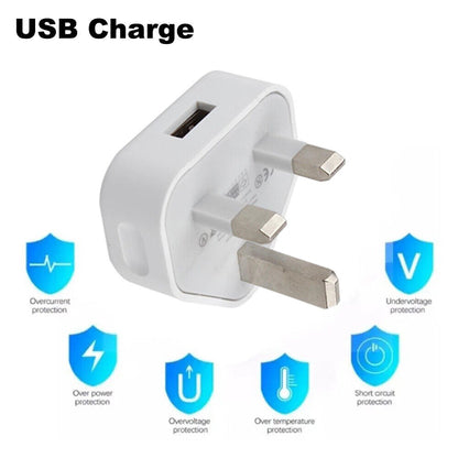 4-Pack UK USB-A Mains Charging Plugs - product view 7