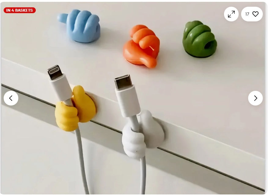 10-Piece Thumb-Shaped Adhesive Wall Hook Set - product view 3