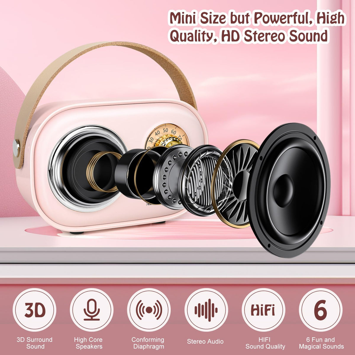 Kids’ Karaoke Machine with Two Mics & Six Effects - product view 2