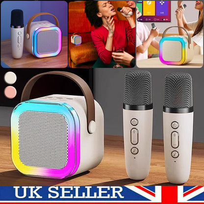 Mini Kids’ Karaoke Speaker with Two Wireless Mics