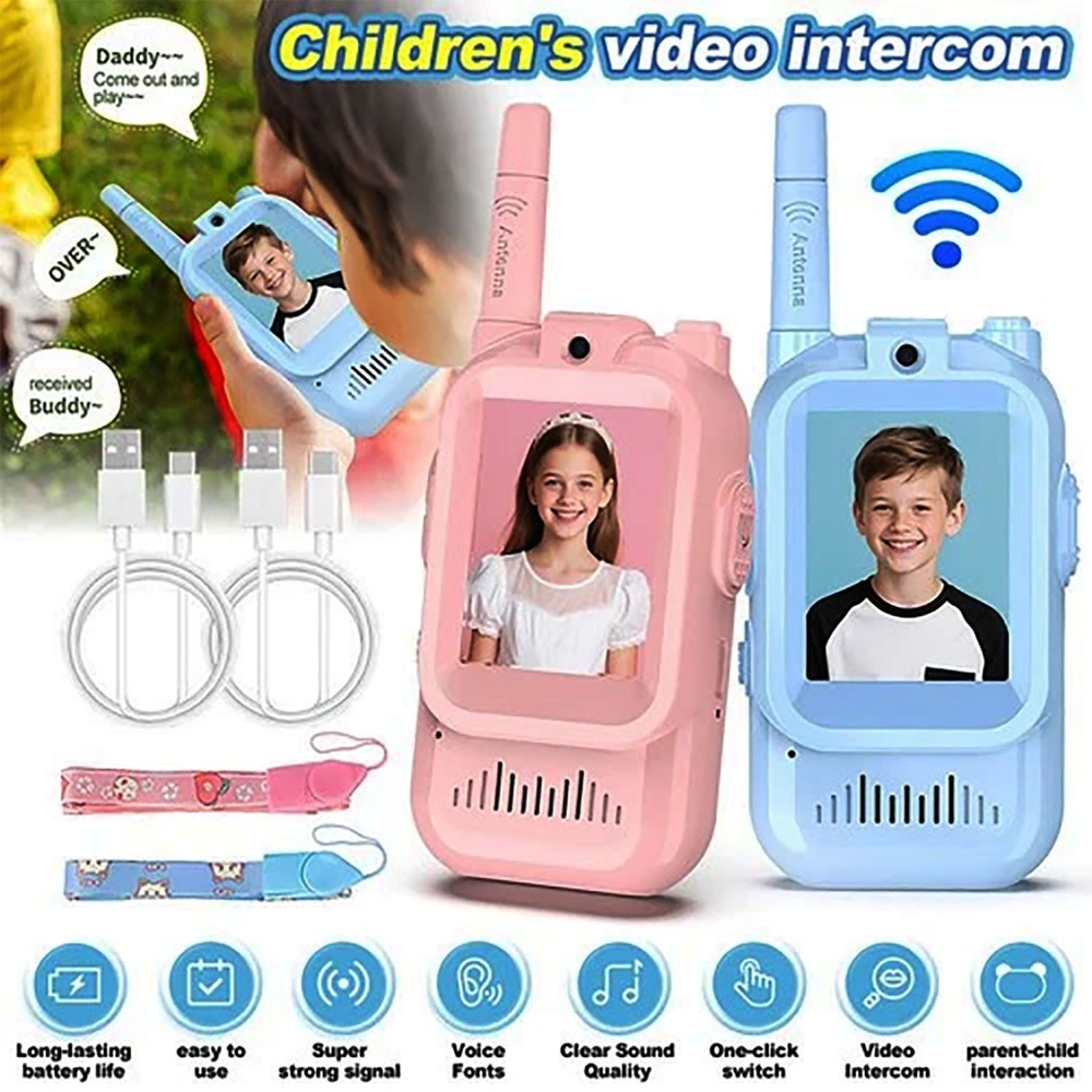 Kids’ Rechargeable Video Walkie-Talkies, Pack of 2