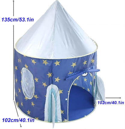 Kids’ Foldable Rocket Play Tent with Carry Bag - product view 3