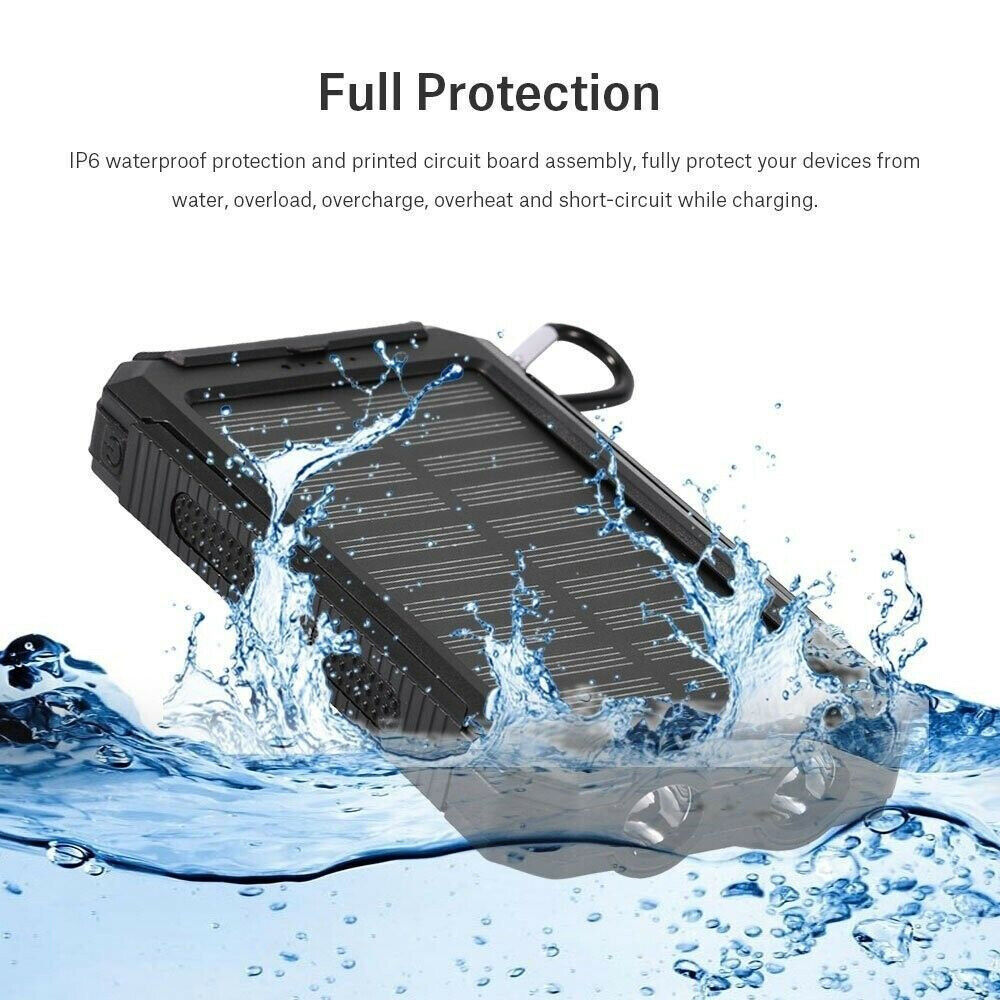 10,000mAh Solar Power Bank with Dual USB & Torch - product view 7