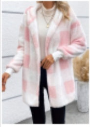 Women’s Loose-Fit Plaid Longline Cardigan, supplier product image 5 of 5