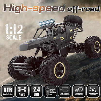 4WD Rechargeable RC Rock Crawler with LED Lights - product view 6