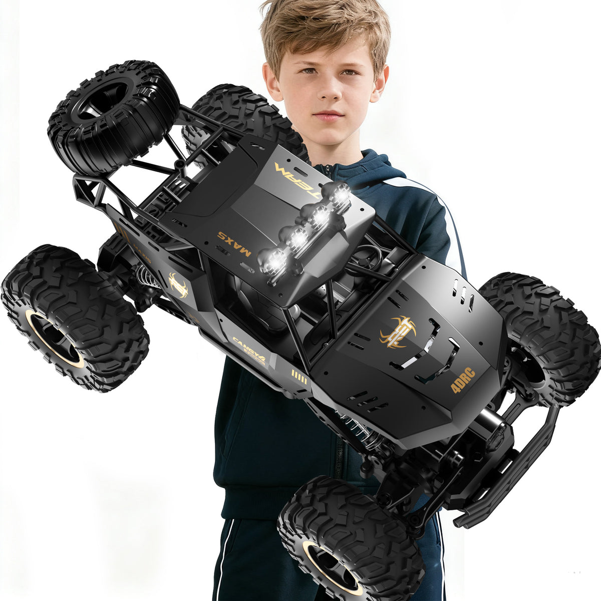 4WD Rechargeable RC Rock Crawler with LED Lights