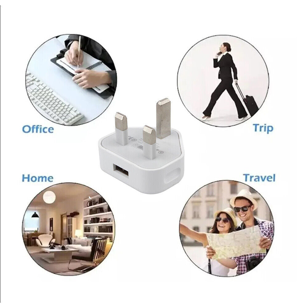 4-Pack UK USB-A Mains Charging Plugs - product view 6