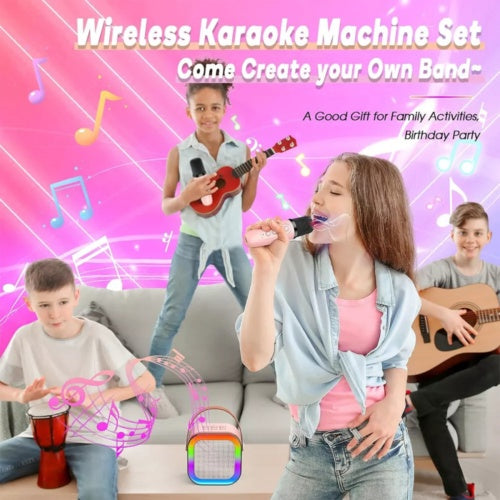 Mini Kids’ Karaoke Speaker with Two Wireless Mics - product view 5