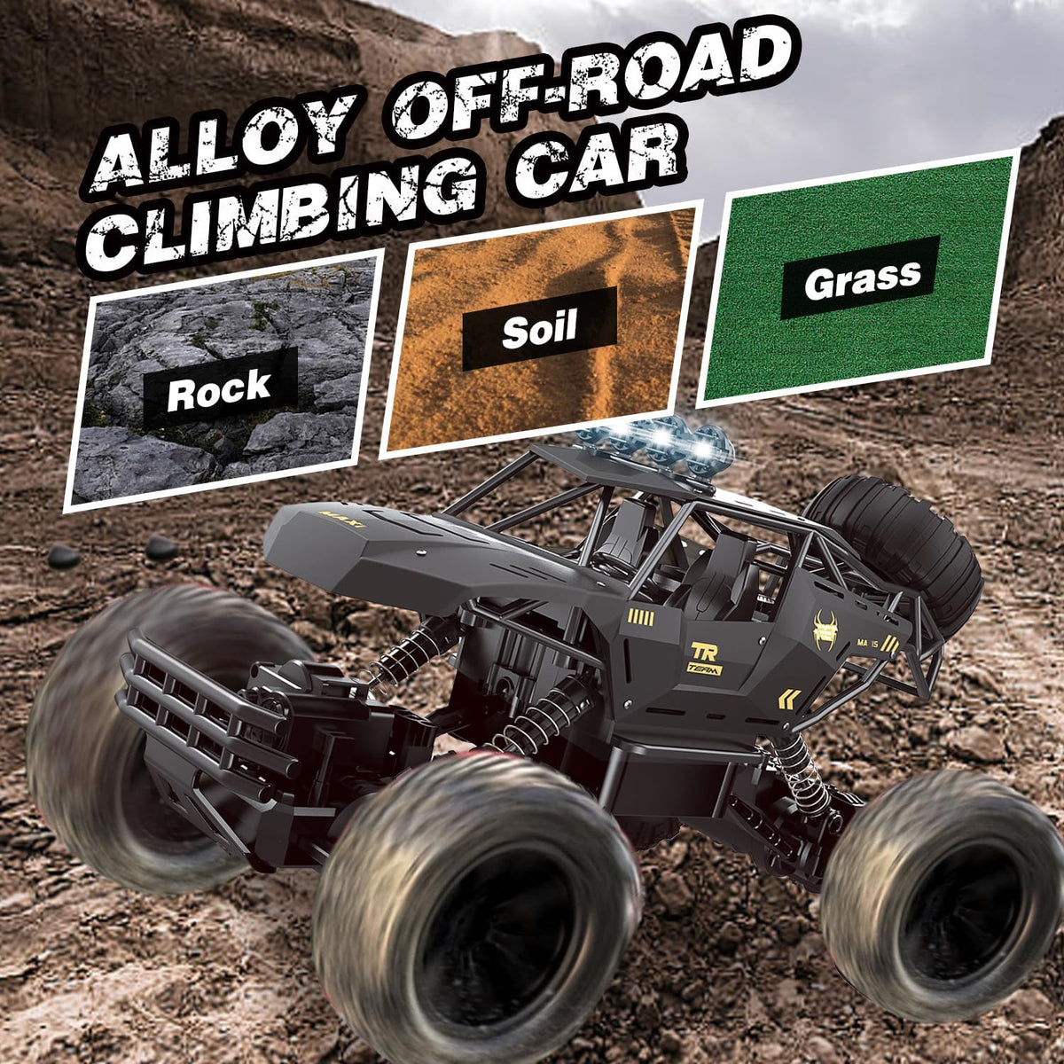 4WD Rechargeable RC Rock Crawler with LED Lights - product view 2