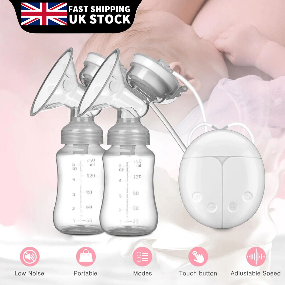 USB-Powered Double Electric Breast Pump Set