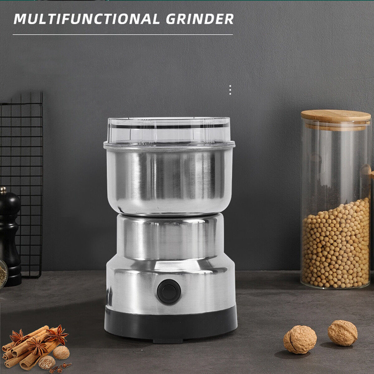 Electric Coffee & Spice Grinder with Steel Blade - product view 10