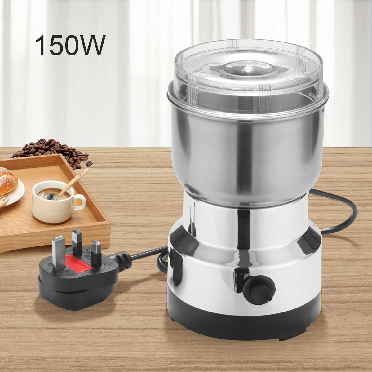 Electric Coffee & Spice Grinder with Steel Blade - product view 7