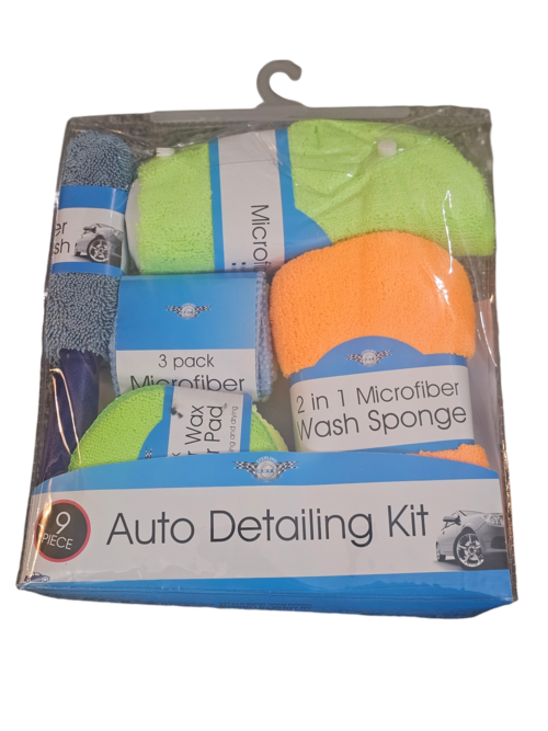 9-piece microfiber car cleaning kit