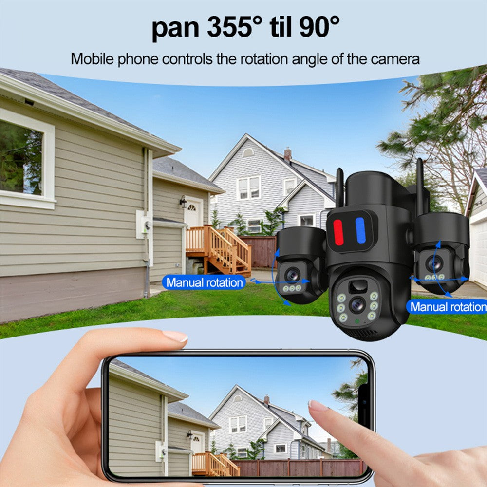 Triple-Lens Solar Wi-Fi Security Camera - product view 2