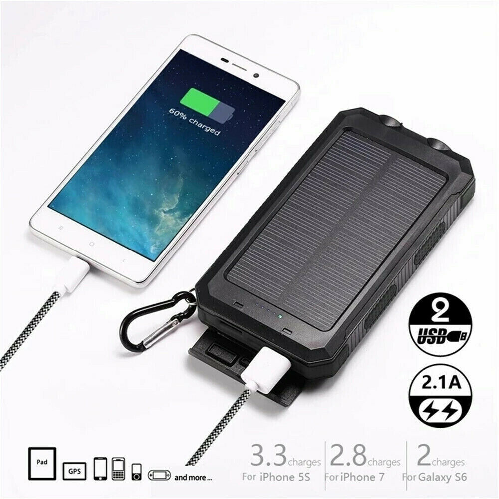 10,000mAh Solar Power Bank with Dual USB & Torch - product view 3