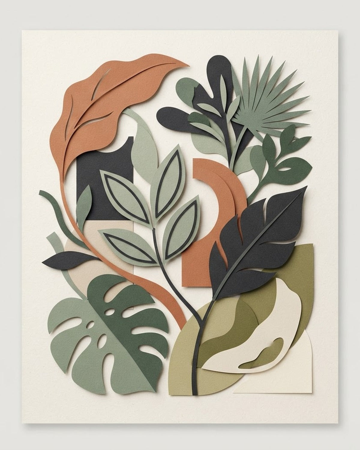 Modern abstract botanical printable wall art